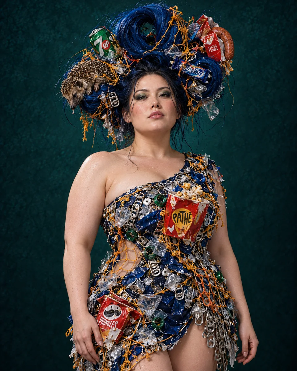 Volledig kunstwerk: Cobalt Crown, Can-Tab Couture, Weary Hedgehog