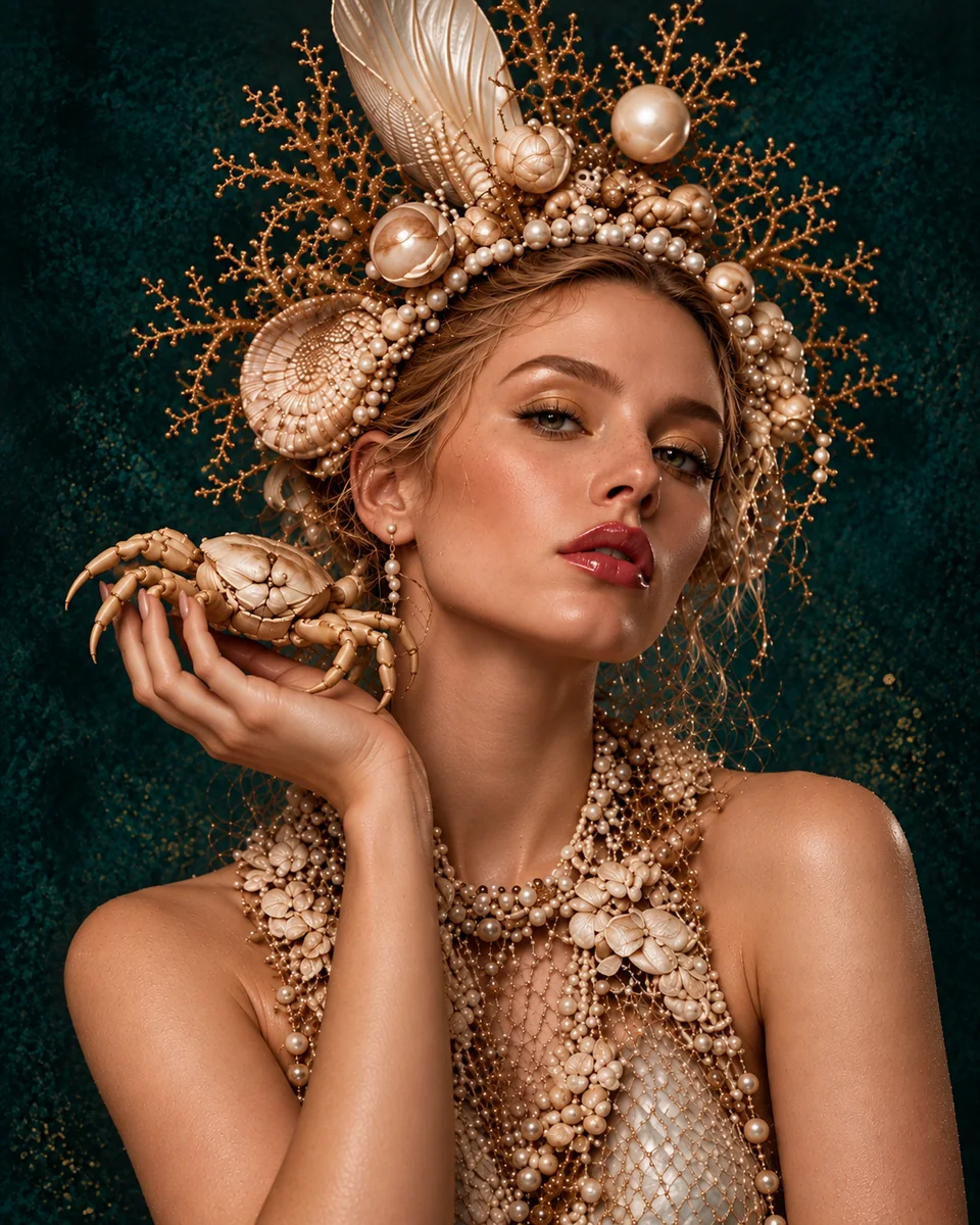 Volledig kunstwerk: Golden Coral Sea Queen