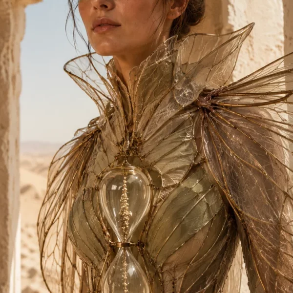 Volledig kunstwerk: Desert Oracle in Winged Couture