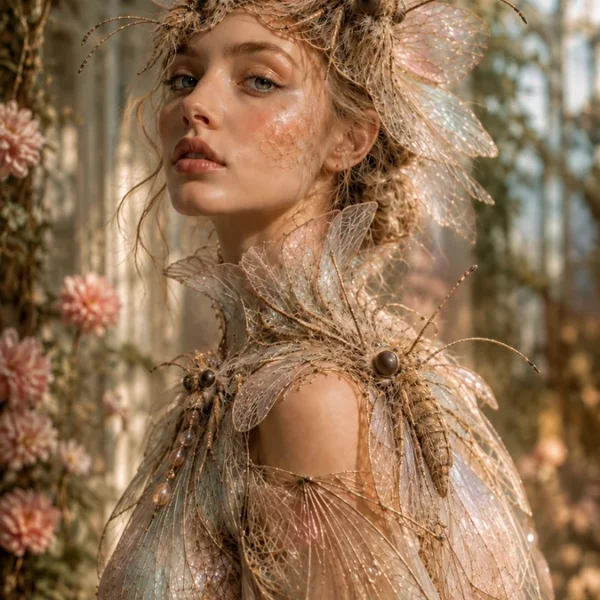 Volledig kunstwerk: Enchanted Mothwing Garden Portrait