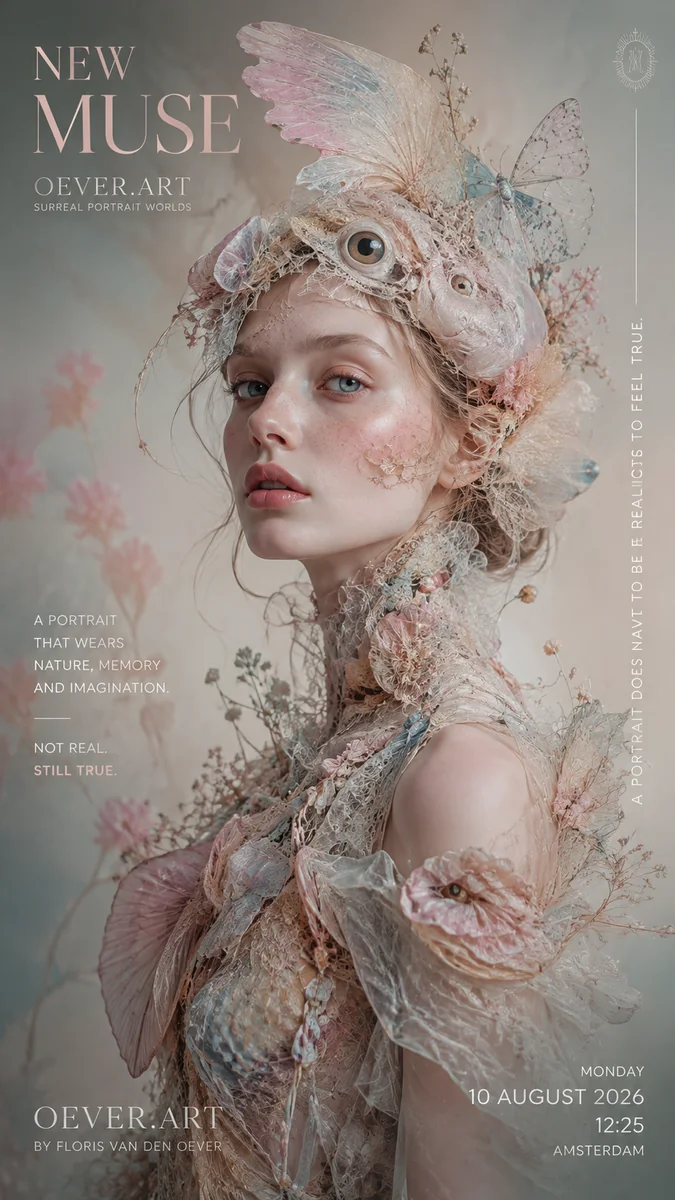 Volledig kunstwerk: Ethereal Muse in Bloom