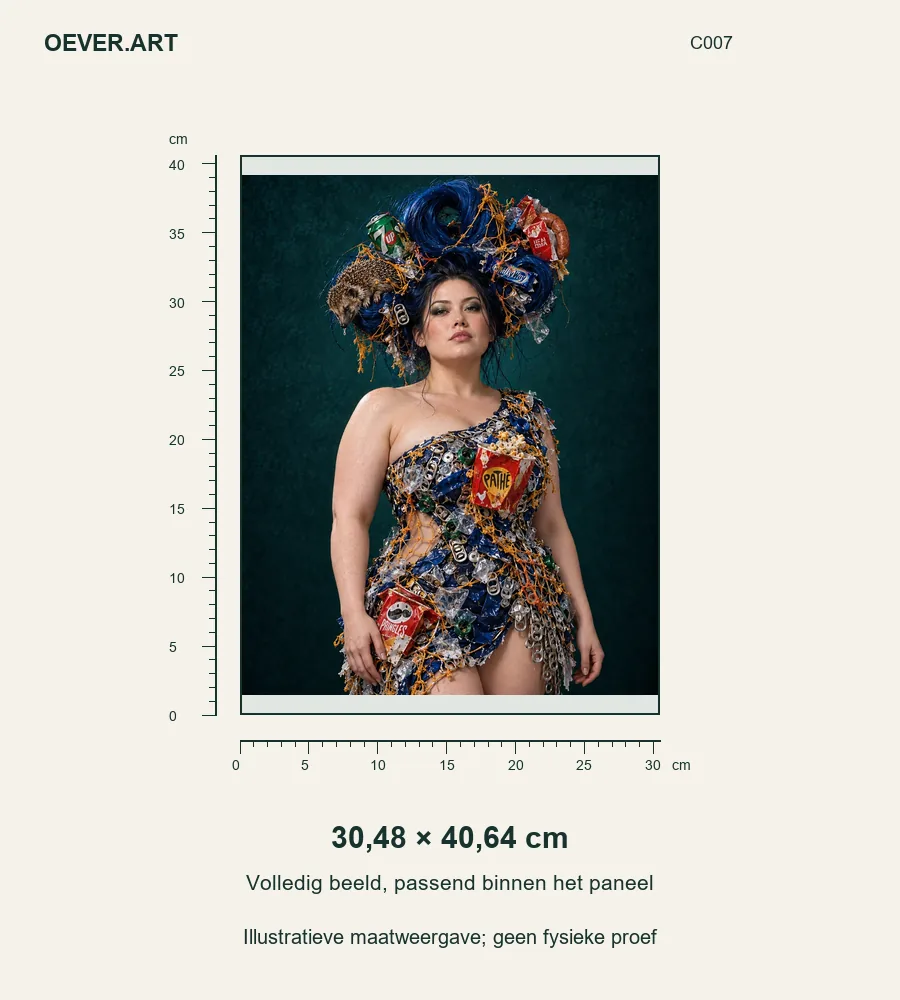 Cobalt Crown, Can-Tab Couture, Weary Hedgehog — illustratieve maatweergave 30,48 × 40,64 cm; geen fysieke proef