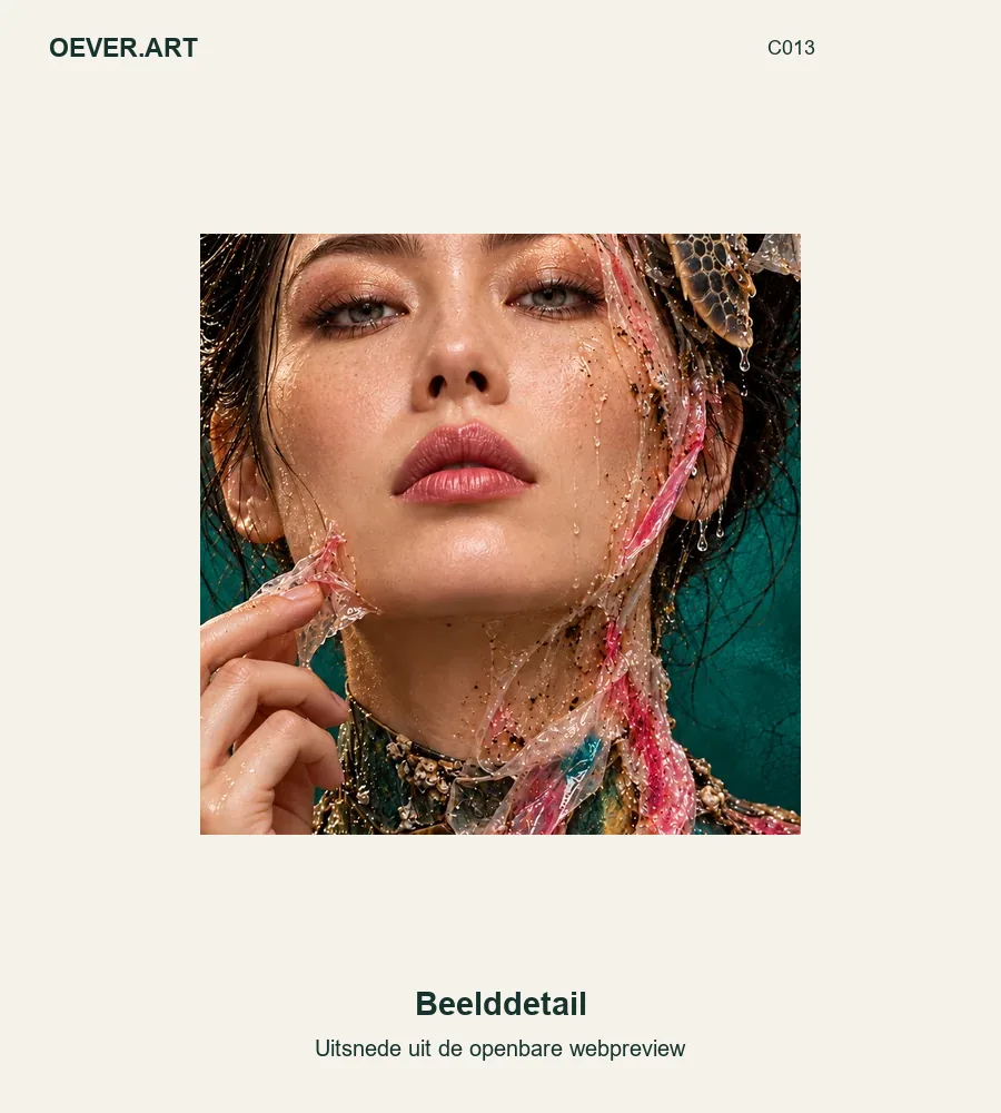 Turquoise Sea Turtle and Plastic Portrait — beelddetail uit openbare webpreview
