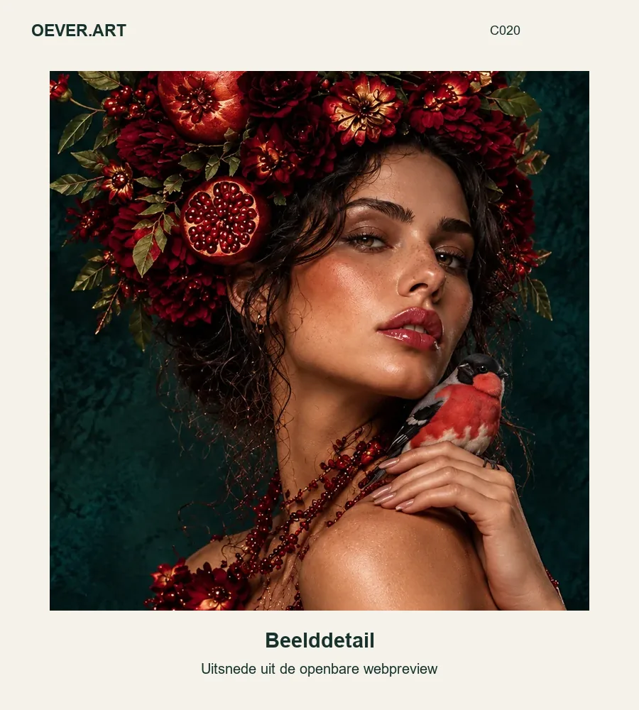 Renaissance Pomegranate Crown Portrait — beelddetail uit openbare webpreview