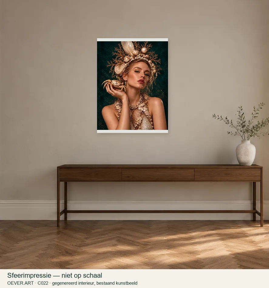 Golden Coral Sea Queen — sfeerimpressie in gegenereerd interieur; niet op schaal