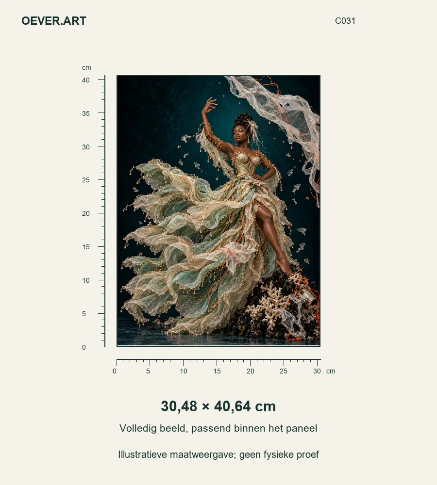 02_Jellyfish_Muse_V2 — illustratieve maatweergave 30,48 × 40,64 cm; geen fysieke proef