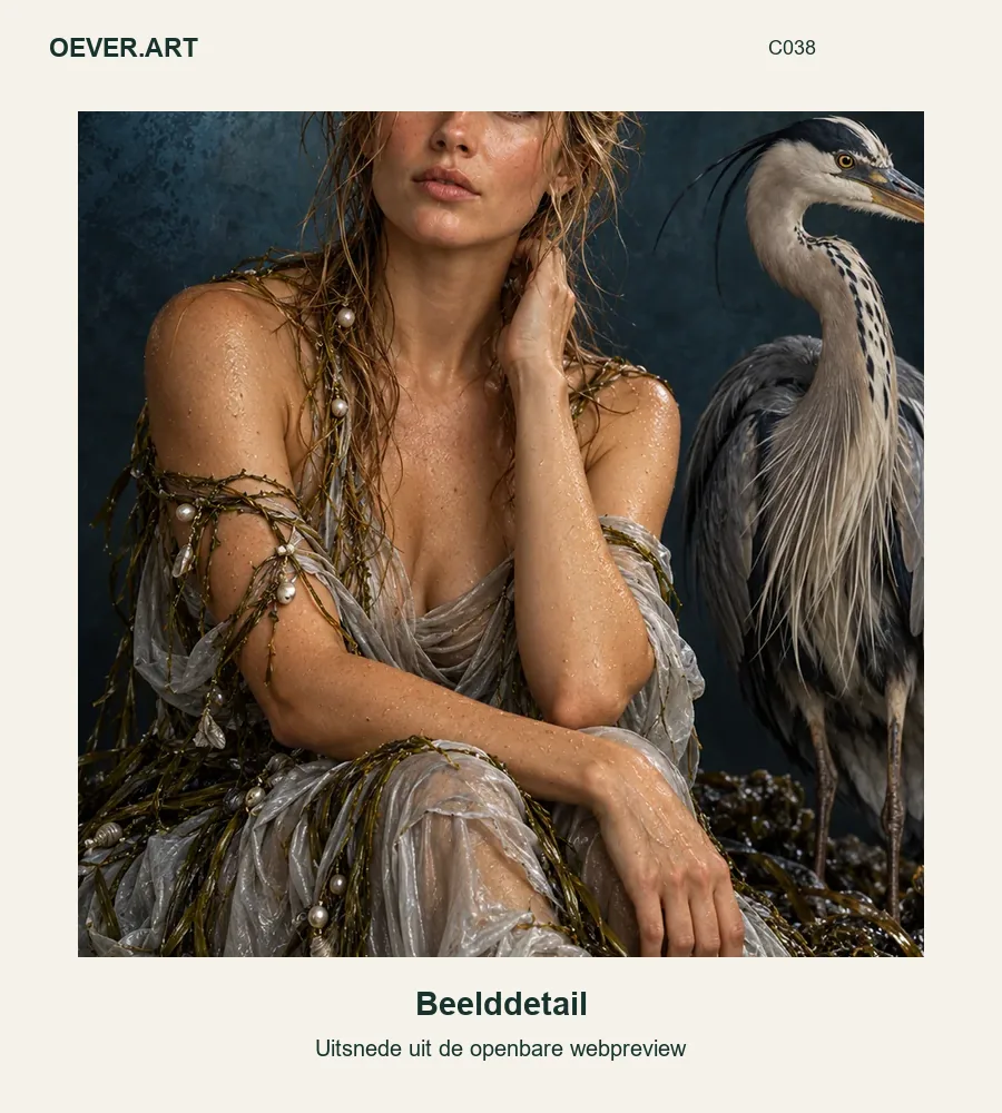 Pearl dusk portrait with heron — beelddetail uit openbare webpreview