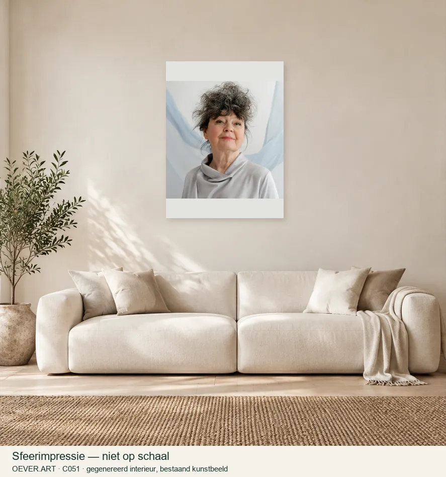 Porcelain Air — sfeerimpressie in gegenereerd interieur; niet op schaal