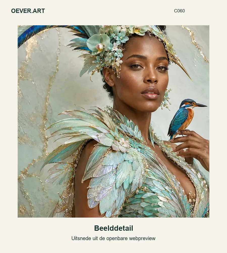 De mintkoningin van de ijsvogelorchidee — beelddetail uit openbare webpreview
