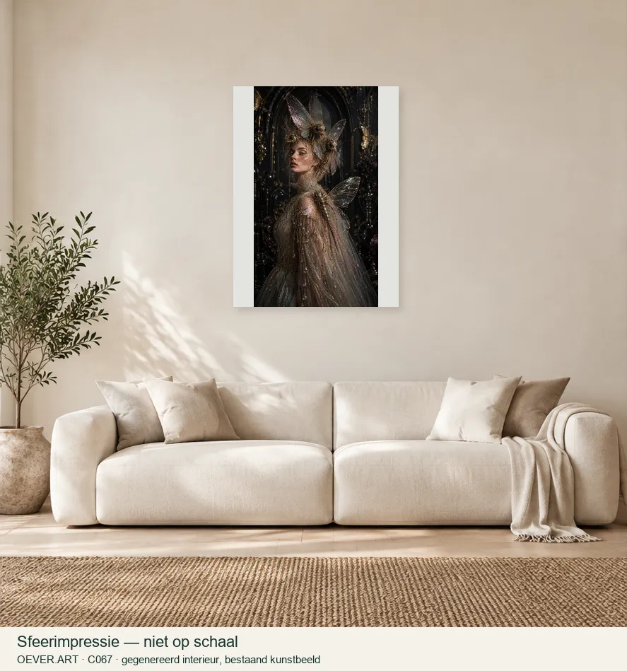 Gothic Iridescent Insect Queen — sfeerimpressie in gegenereerd interieur; niet op schaal