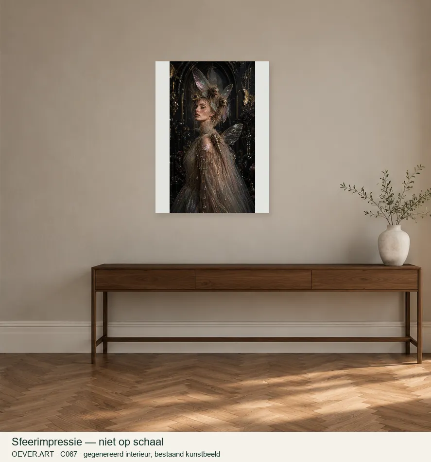 Gothic Iridescent Insect Queen — sfeerimpressie in gegenereerd interieur; niet op schaal