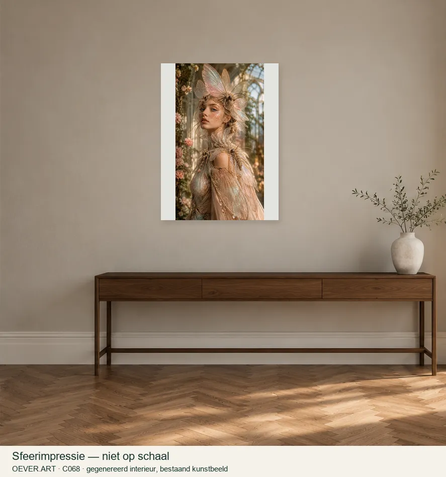 Enchanted Mothwing Garden Portrait — sfeerimpressie in gegenereerd interieur; niet op schaal
