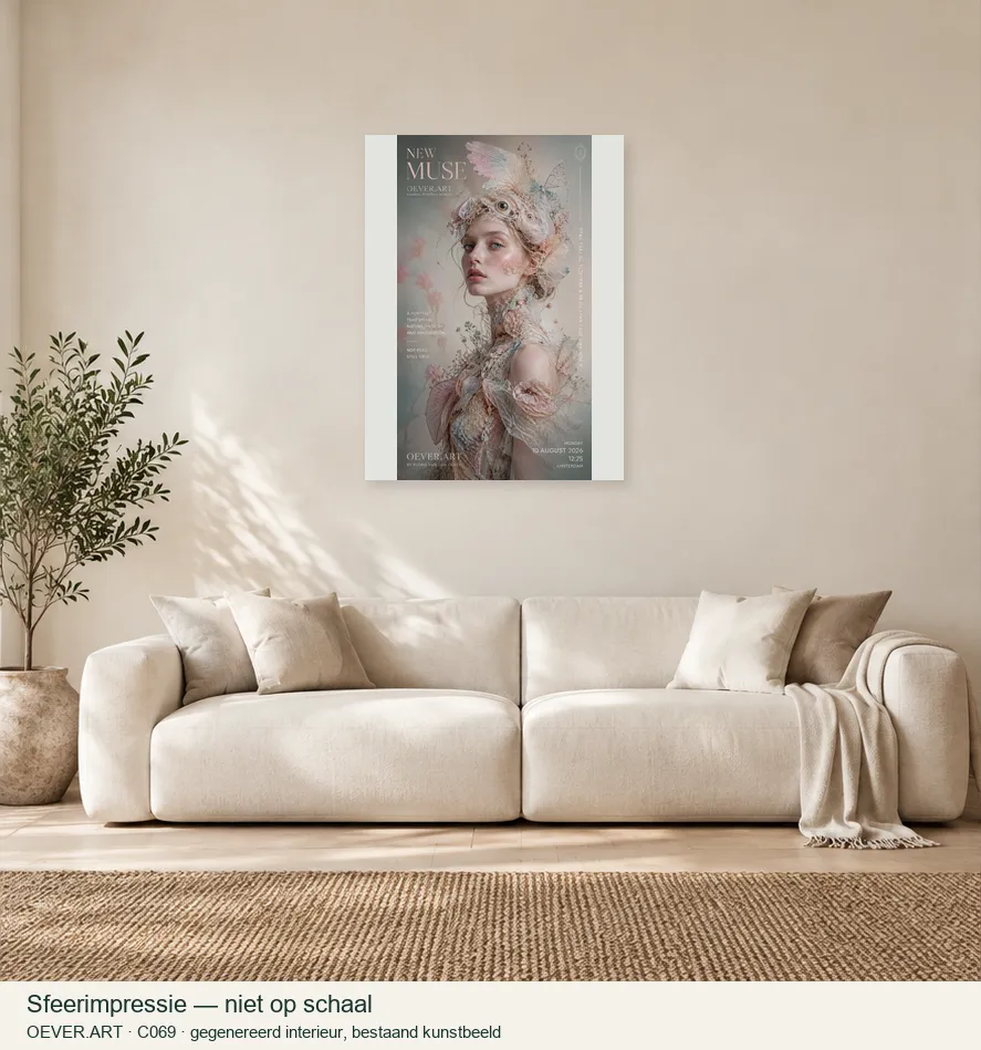 Ethereal Muse in Bloom — sfeerimpressie in gegenereerd interieur; niet op schaal