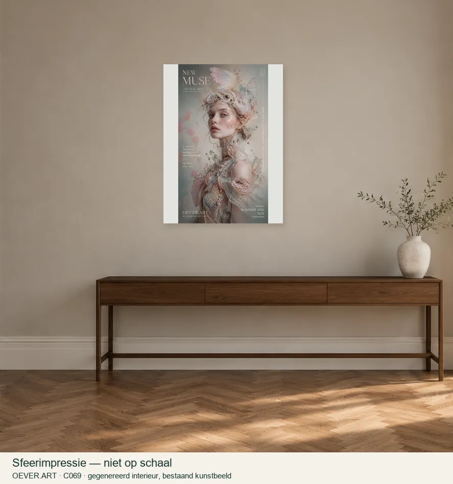 Ethereal Muse in Bloom — sfeerimpressie in gegenereerd interieur; niet op schaal