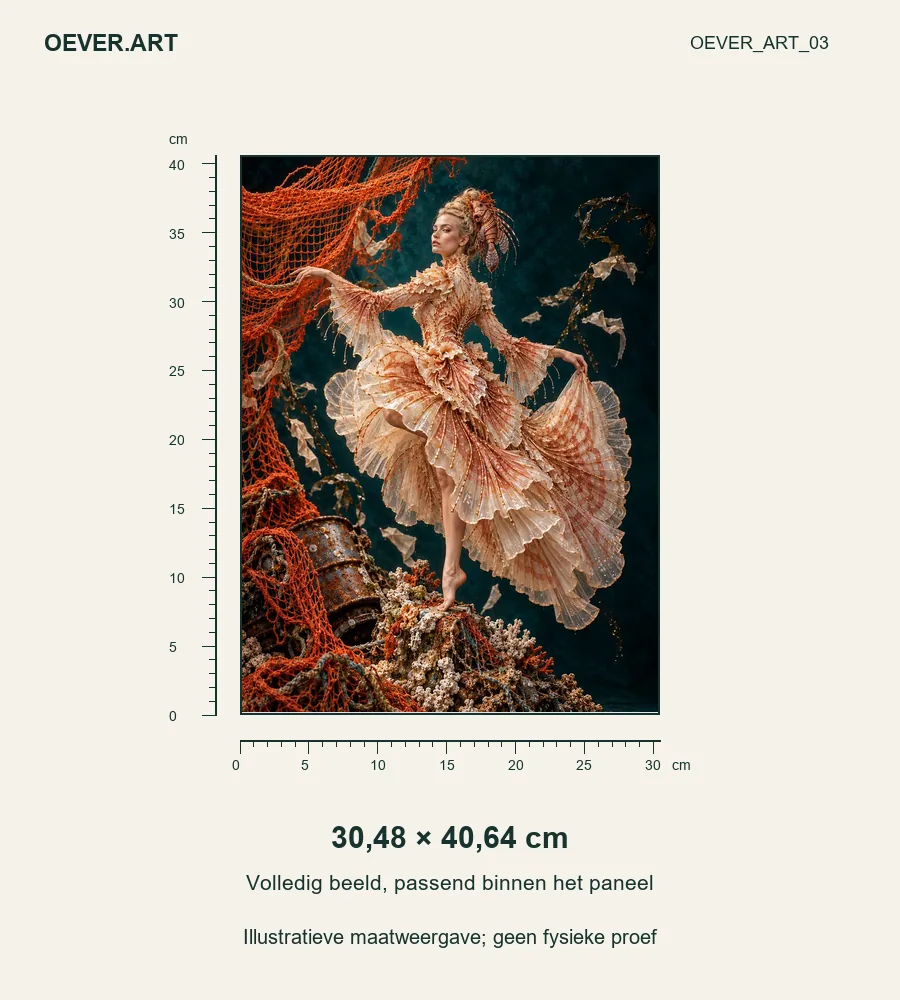 The Price of Ornament — illustratieve maatweergave 30,48 × 40,64 cm; geen fysieke proef
